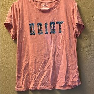 Ariat Pink Tee with Blue Graphic